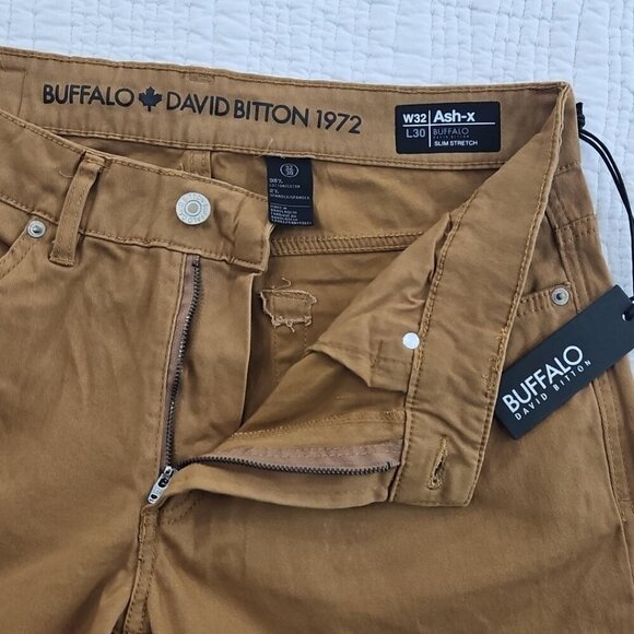 NEW Buffalo By David Bitton Ash-X Jeans Men's Size W32 L30 Brown Stretch Fit NWT - Picture 12 of 15